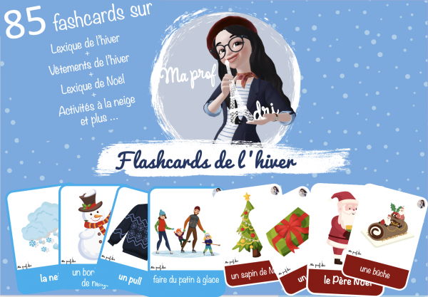 Page présentation - Flashcards l'hiver - français pour enfants